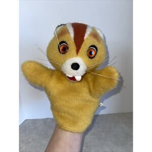Vtg Animal Fair Inc Gopher Squirrel Chipmonk hand puppet 70’s Chanhassen Fur ￼